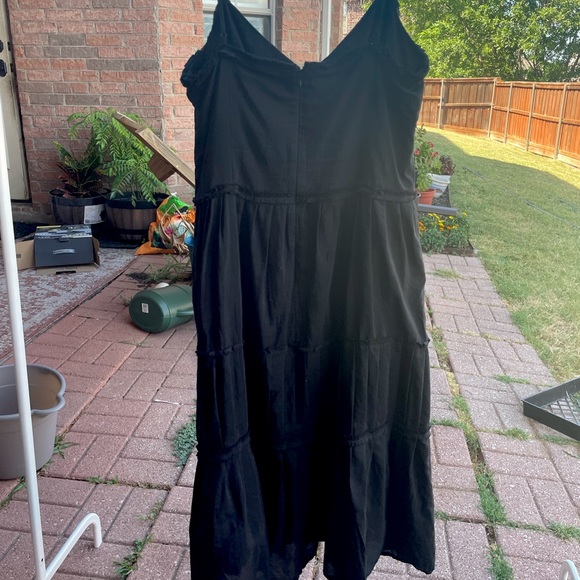 Goth Fairy Emo Vintage Black Midi Dress - Picture 3 of 6